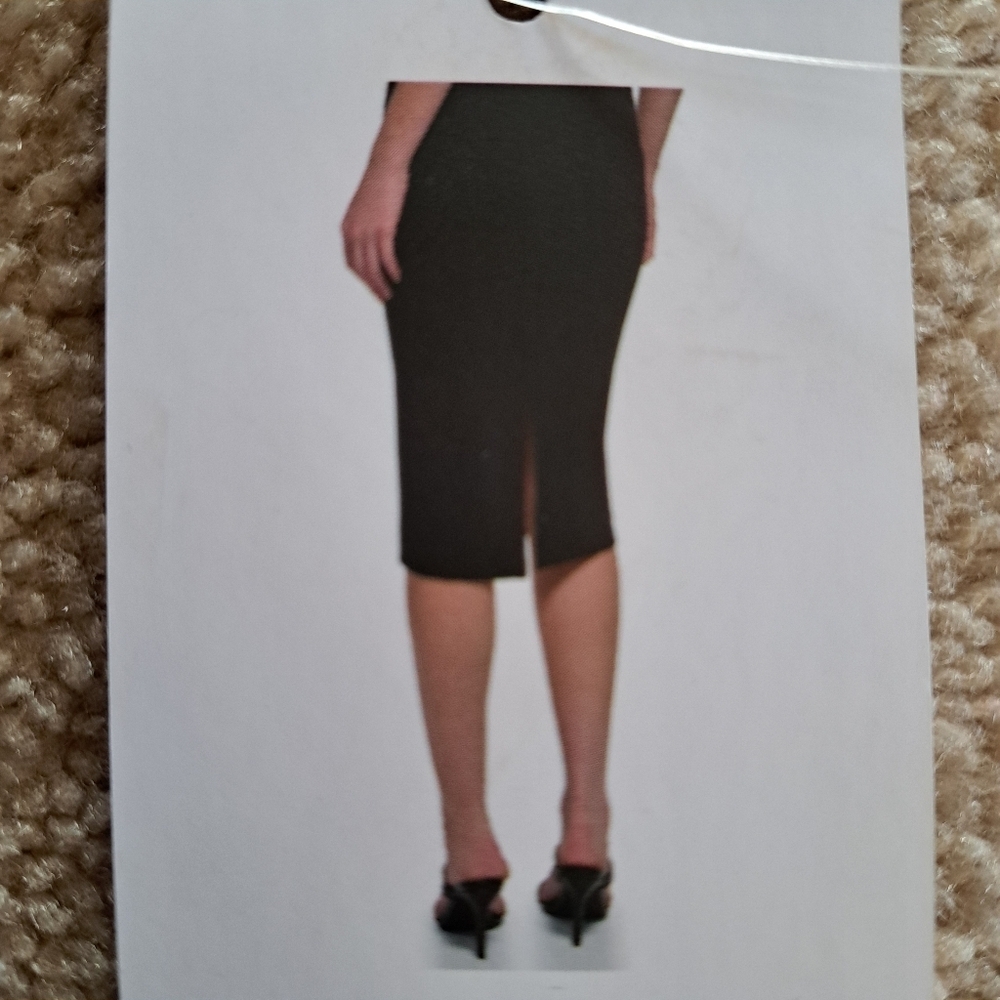 DKNY Black Skirt Straight Pencil Women's Midi Skirt Ponte Stretch Various Sizes - Picture 7 of 10